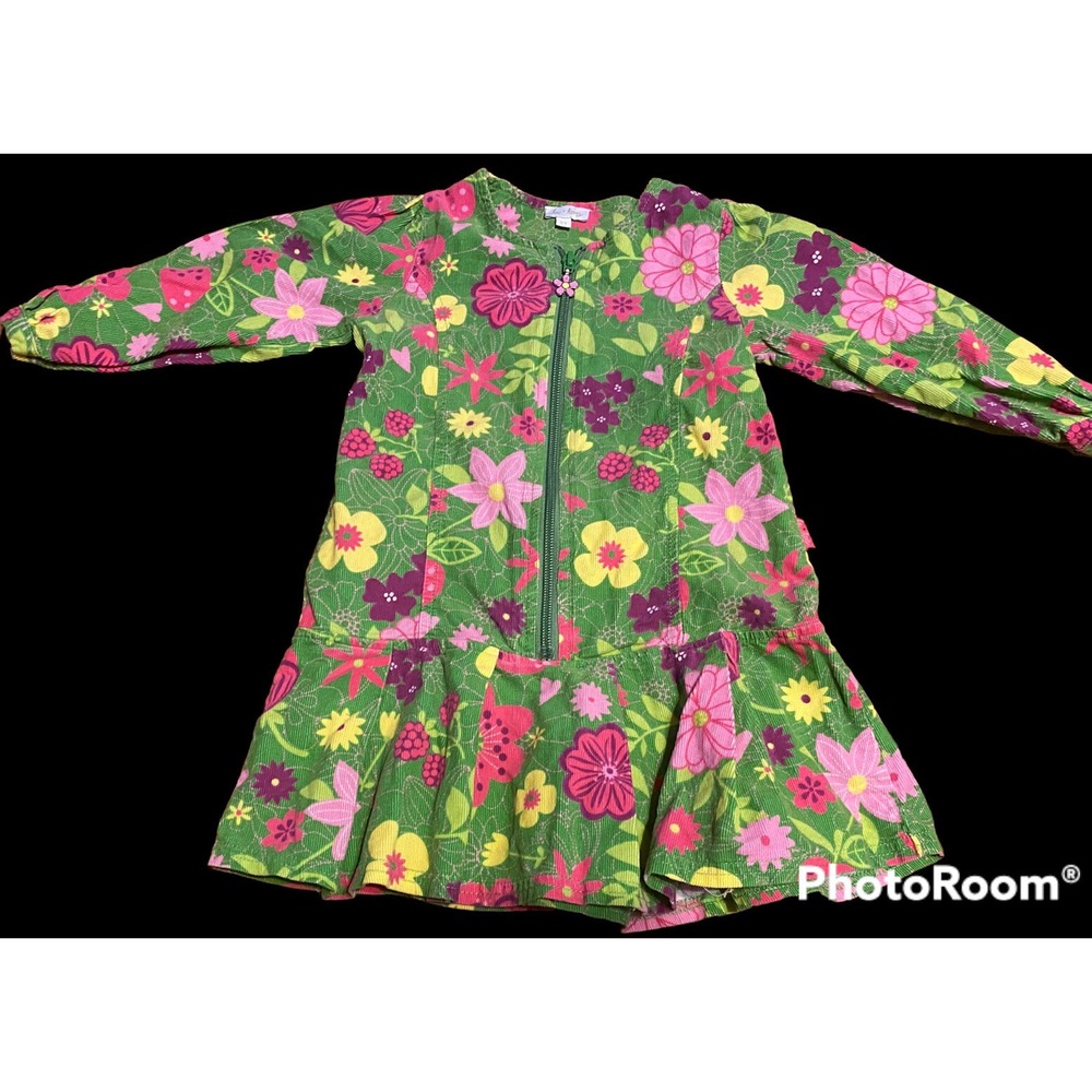 Le Top 3t Spring boutique dress floral green pink